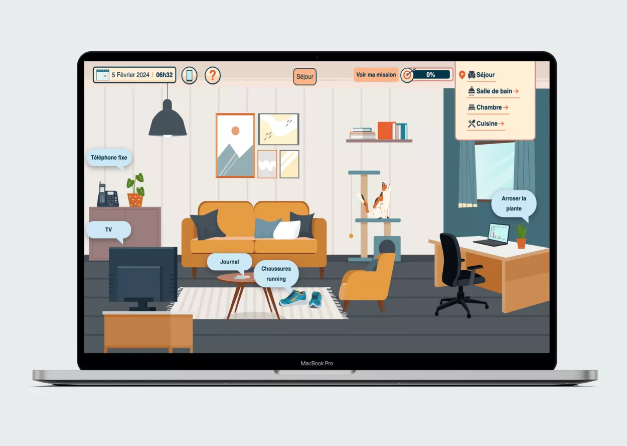 Serious game interactif avec apprenants en action